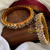Kada Kundan Bangle-Square -Gold- G3653